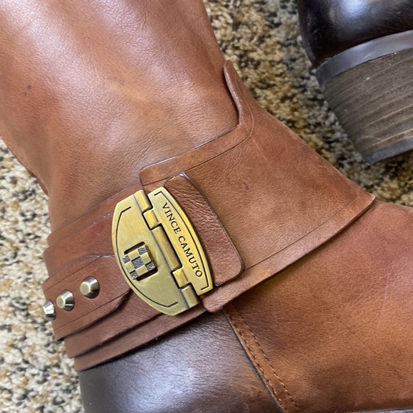 Vince Camuto Beatrix Distressed Leather Riding Boots - Picture 12 of 15